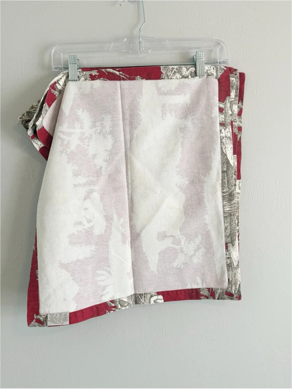 WILLIAMS SONOMA Set Of 4 Red TOILE French Prairie Cottage Cotton Napkins ITALY